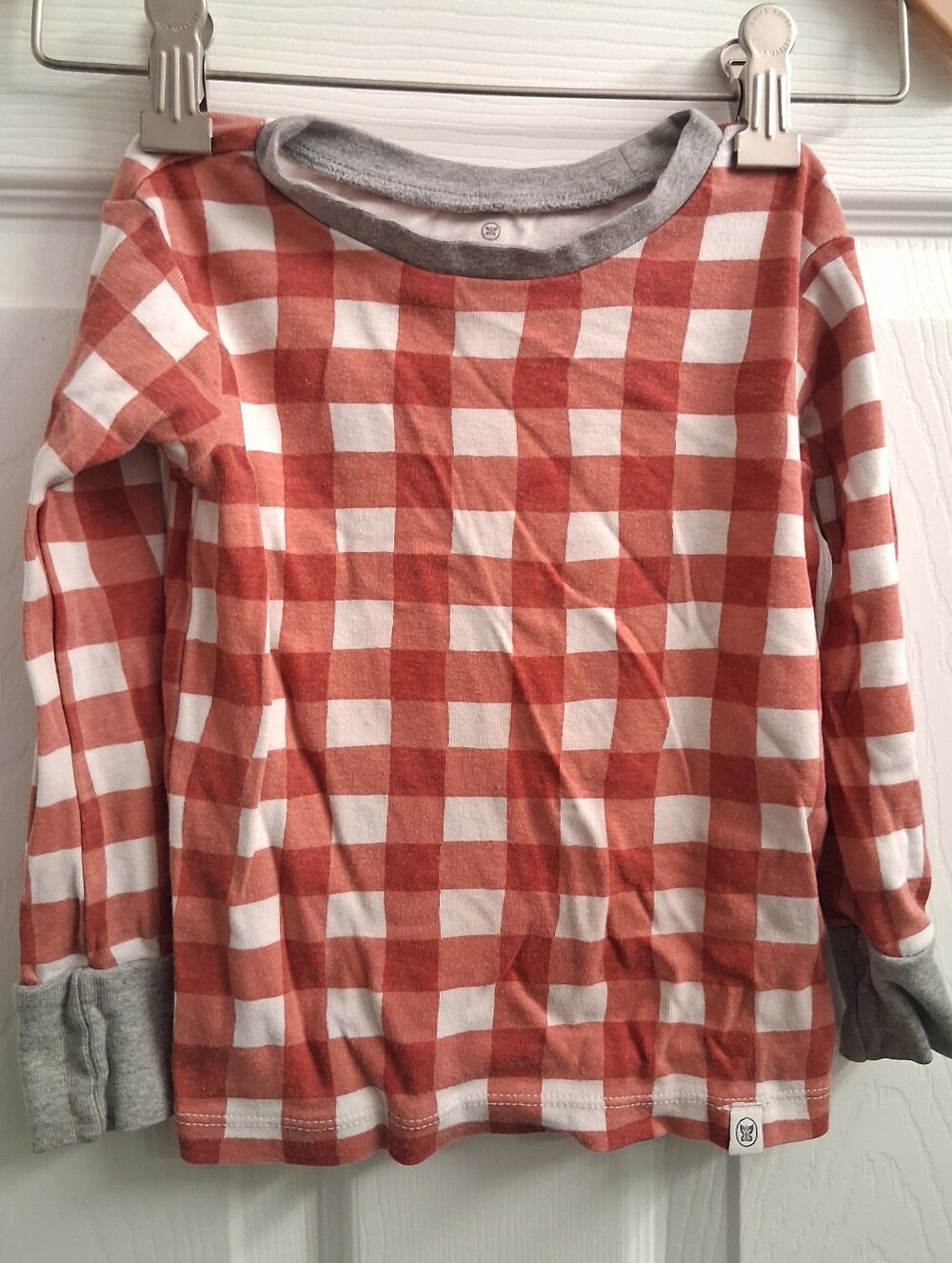 Honest Organic Cotton Pajama Top 3T Red Plaid